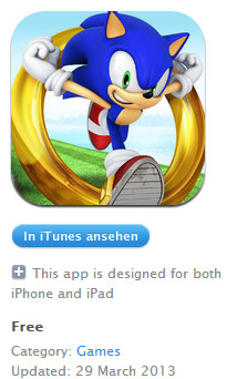 Sonic Dash kostenlos im Appstore