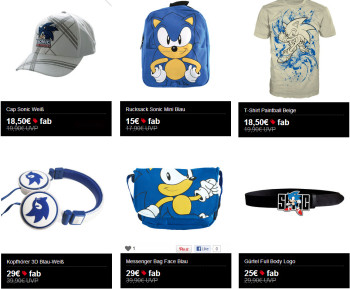 Sonic Merchandise bei Fab.com